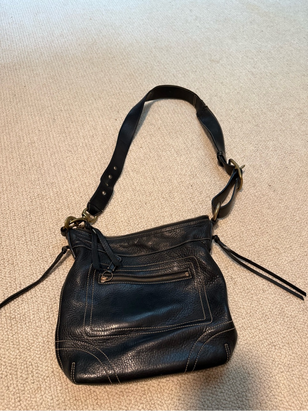 Coach vintage Black Leather Crossbody Shoulder Bag